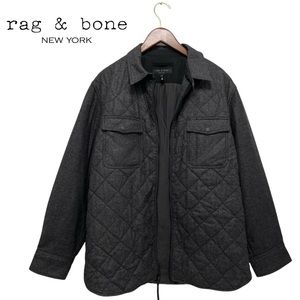 Rag & Bone Men's Quilted Shirt Bomber Jacket Grey Size XXL